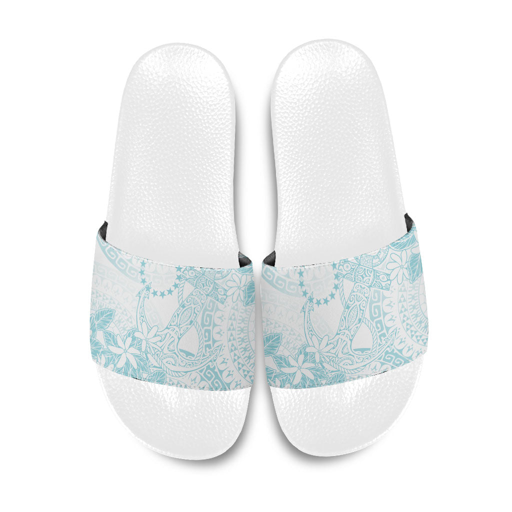 Turquoise Kuki Airani Tapakau Slide Sandals Tribal Anchor Mix Tiare