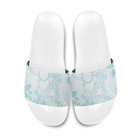Turquoise Kuki Airani Tapakau Slide Sandals Tribal Anchor Mix Tiare