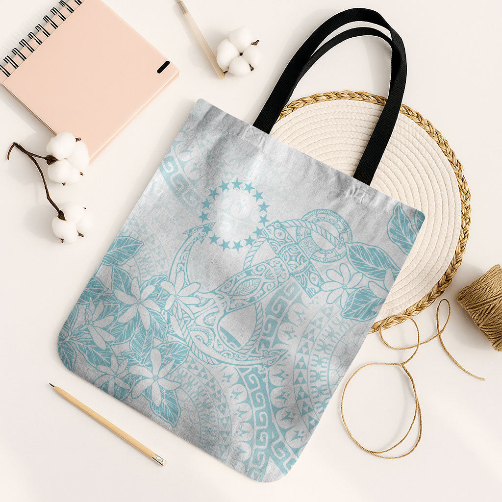 Turquoise Kuki Airani Tapakau Tote Bag Tribal Anchor Mix Tiare