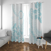 Turquoise Kuki Airani Tapakau Window Curtain Tribal Anchor Mix Tiare