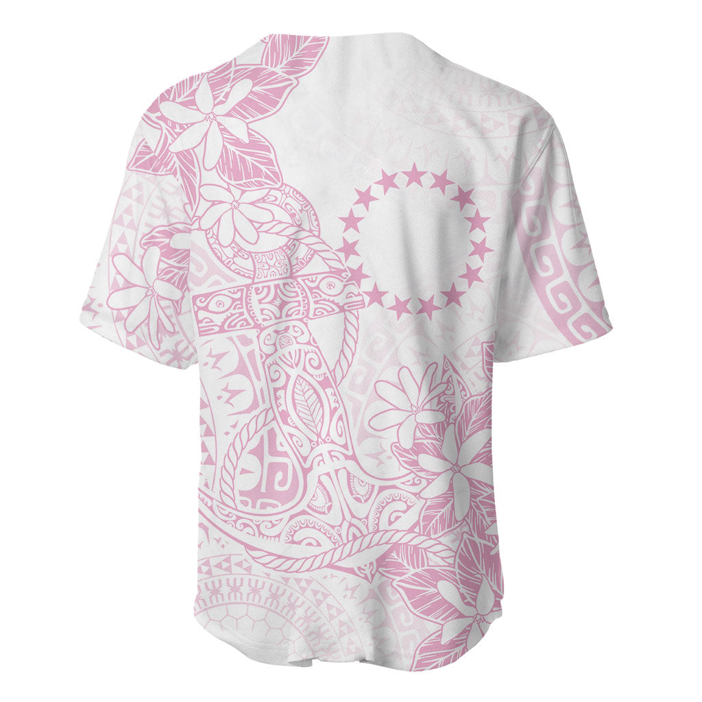 Candy Pink Kuki Airani Tapakau Baseball Jersey Tribal Anchor Mix Tiare