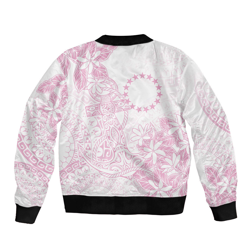 Candy Pink Kuki Airani Tapakau Bomber Jacket Tribal Anchor Mix Tiare