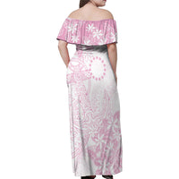 Candy Pink Kuki Airani Tapakau Family Matching Off Shoulder Maxi Dress and Hawaiian Shirt Tribal Anchor Mix Tiare
