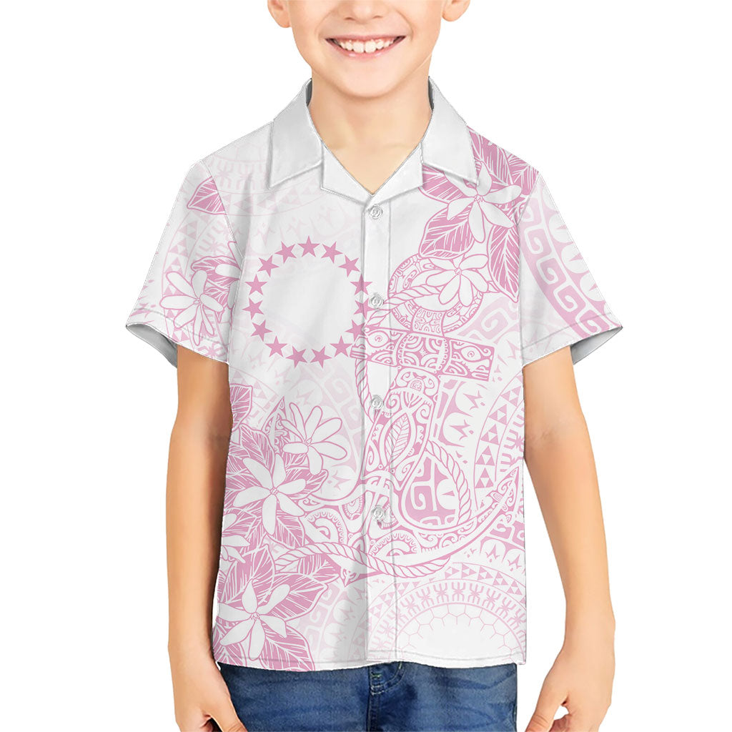 Candy Pink Kuki Airani Tapakau Family Matching Off Shoulder Maxi Dress and Hawaiian Shirt Tribal Anchor Mix Tiare