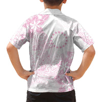 Candy Pink Kuki Airani Tapakau Family Matching Off Shoulder Short Dress and Hawaiian Shirt Tribal Anchor Mix Tiare