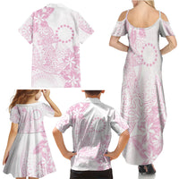 Candy Pink Kuki Airani Tapakau Family Matching Summer Maxi Dress and Hawaiian Shirt Tribal Anchor Mix Tiare