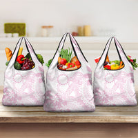 Candy Pink Kuki Airani Tapakau Grocery Bag Tribal Anchor Mix Tiare