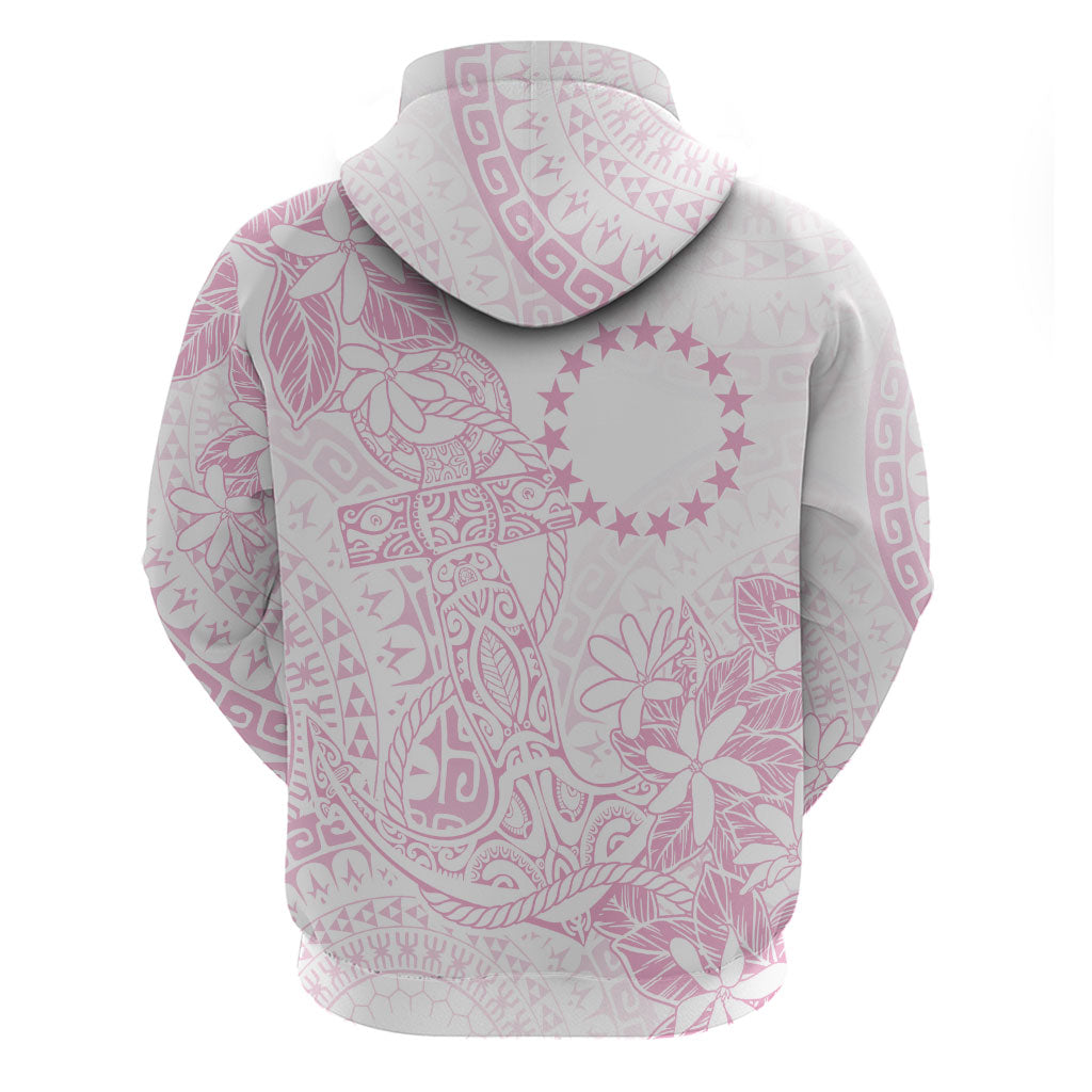 Candy Pink Kuki Airani Tapakau Hoodie Tribal Anchor Mix Tiare