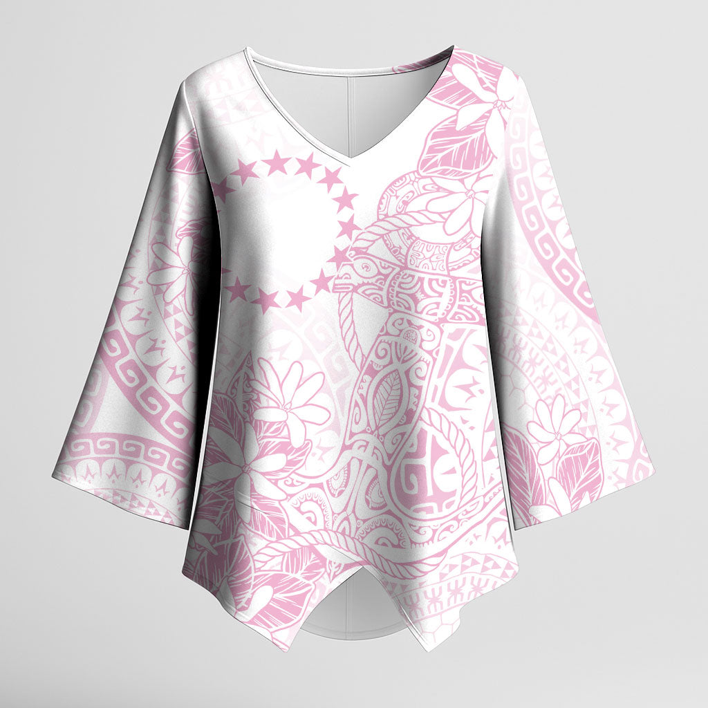 Candy Pink Kuki Airani Tapakau Kimono Sleeve Blouse Tribal Anchor Mix Tiare LT7 Female Candy Pink - Polynesian Pride