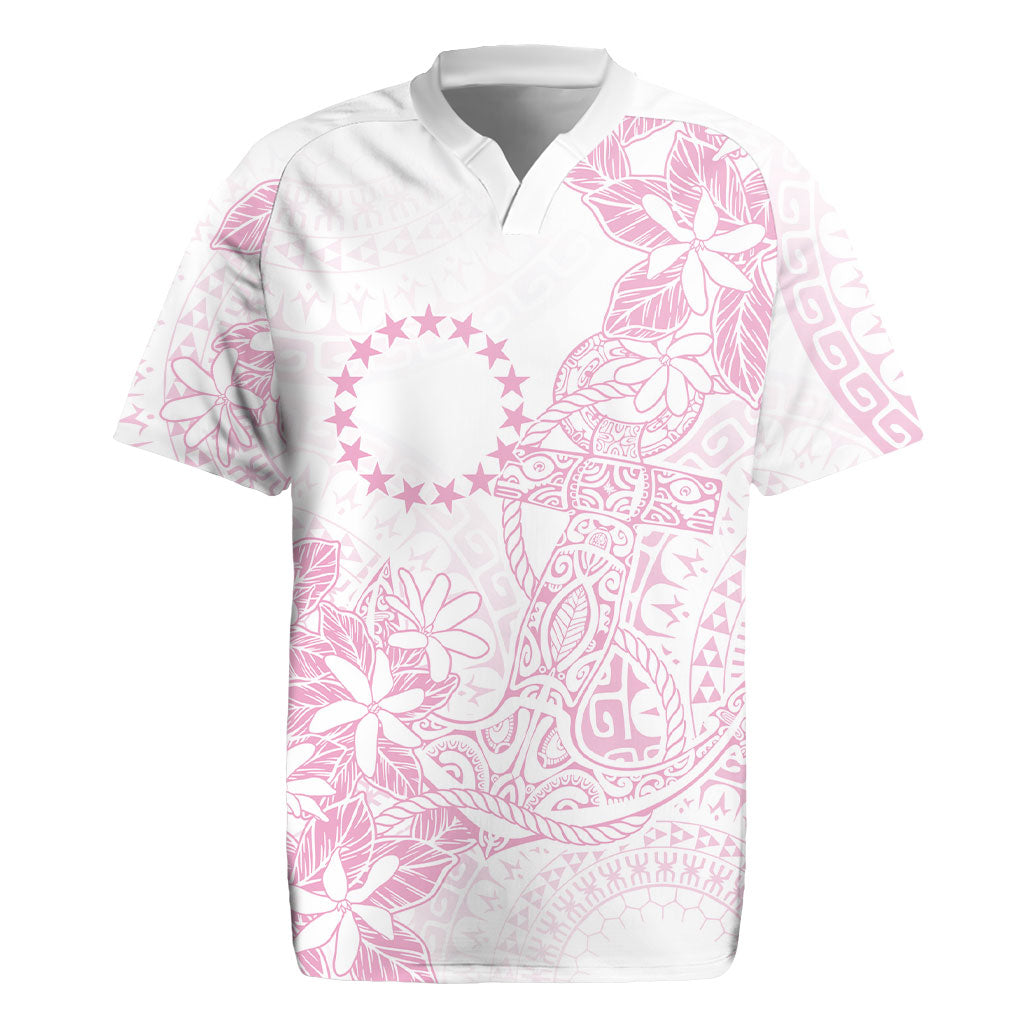 Candy Pink Kuki Airani Tapakau Rugby Jersey Tribal Anchor Mix Tiare LT7 Candy Pink - Polynesian Pride