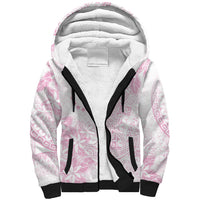 Candy Pink Kuki Airani Tapakau Sherpa Hoodie Tribal Anchor Mix Tiare