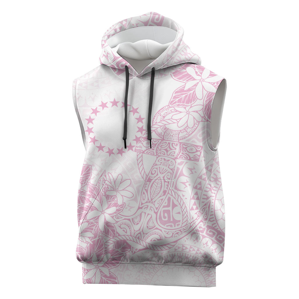 Candy Pink Kuki Airani Tapakau Sleeveless Hoodie Tribal Anchor Mix Tiare