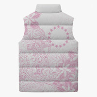 Candy Pink Kuki Airani Tapakau Sleeveless Puffer Jacket Tribal Anchor Mix Tiare
