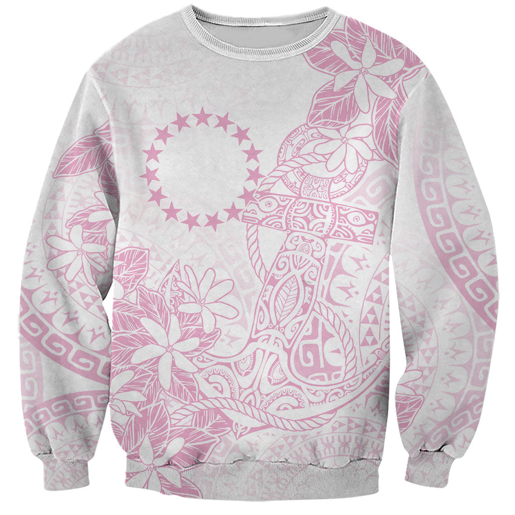 Candy Pink Kuki Airani Tapakau Sweatshirt Tribal Anchor Mix Tiare