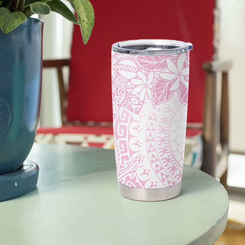 Candy Pink Kuki Airani Tapakau Tumbler Cup Tribal Anchor Mix Tiare