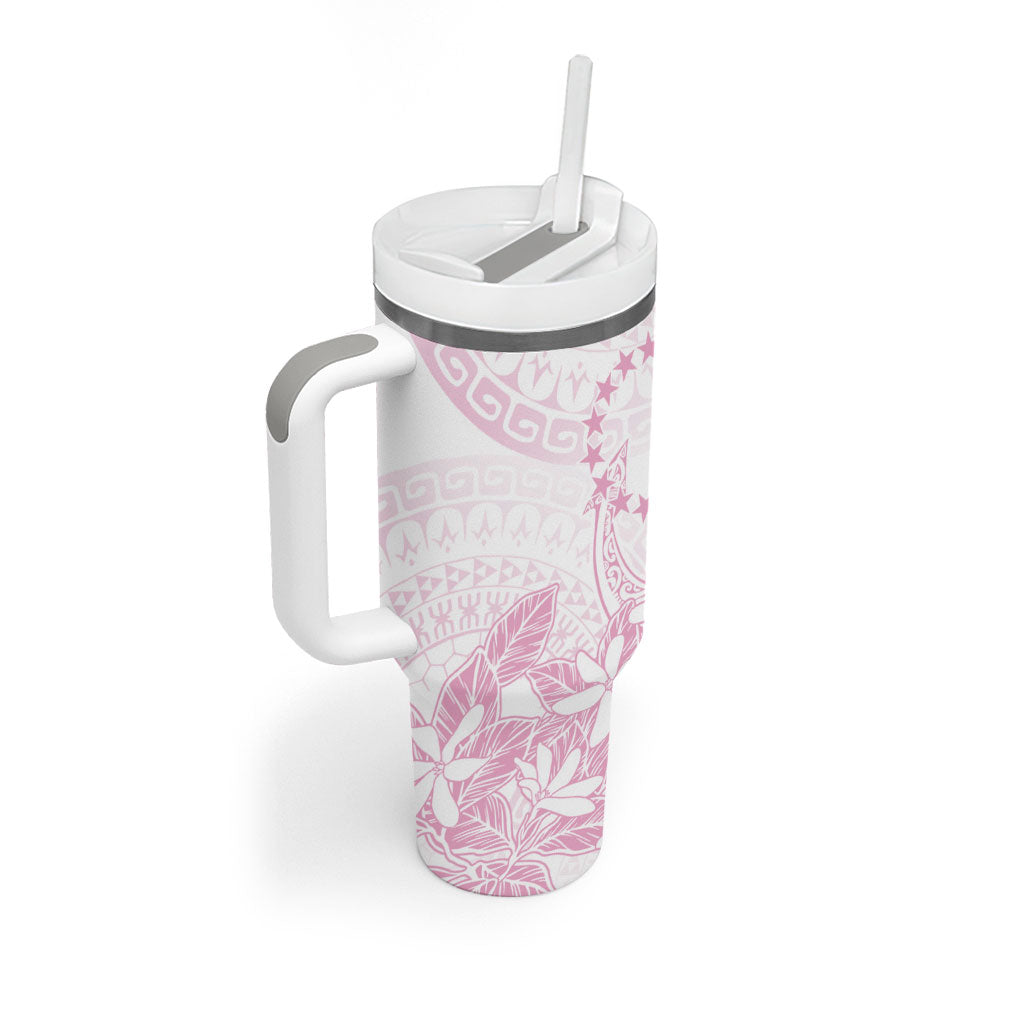Candy Pink Kuki Airani Tapakau Tumbler With Handle Tribal Anchor Mix Tiare