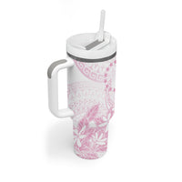 Candy Pink Kuki Airani Tapakau Tumbler With Handle Tribal Anchor Mix Tiare