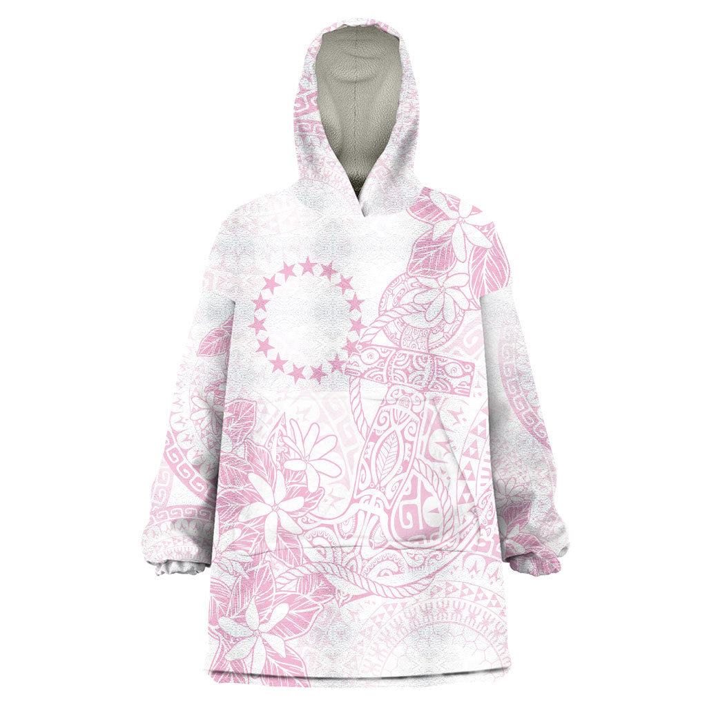 Candy Pink Kuki Airani Tapakau Wearable Blanket Hoodie Tribal Anchor Mix Tiare
