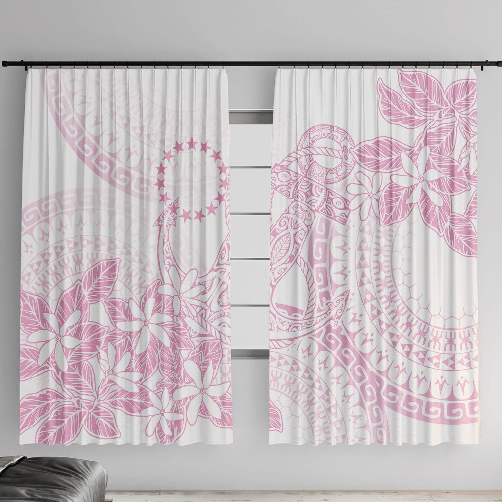 Candy Pink Kuki Airani Tapakau Window Curtain Tribal Anchor Mix Tiare LT7 With Hooks Candy Pink - Polynesian Pride