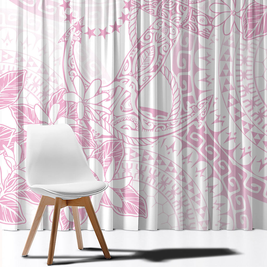 Candy Pink Kuki Airani Tapakau Window Curtain Tribal Anchor Mix Tiare