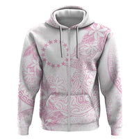 Candy Pink Kuki Airani Tapakau Zip Hoodie Tribal Anchor Mix Tiare