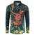 Hawaii Hula Girl Vintage Button Sweatshirt Tropical Forest