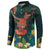 Hawaii Hula Girl Vintage Button Sweatshirt Tropical Forest