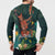 Hawaii Hula Girl Vintage Button Sweatshirt Tropical Forest