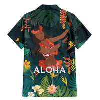 Hawaii Hula Girl Vintage Family Matching Mermaid Dress and Hawaiian Shirt Tropical Forest