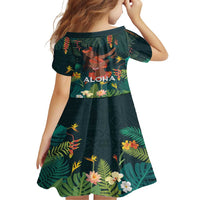 Hawaii Hula Girl Vintage Family Matching Summer Maxi Dress and Hawaiian Shirt Tropical Forest