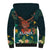 Hawaii Hula Girl Vintage Sherpa Hoodie Tropical Forest