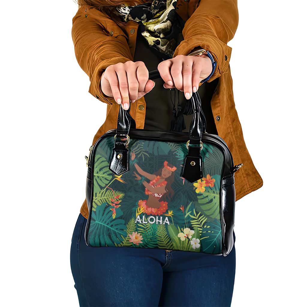 Hawaii Hula Girl Vintage Shoulder Handbag Tropical Forest LT7 One Size Colorful - Polynesian Pride