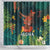 Hawaii Hula Girl Vintage Shower Curtain Tropical Forest