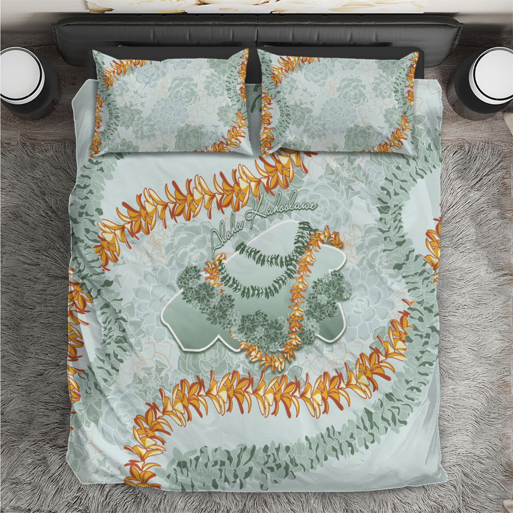 Hawaii Kaho'olawe Island Flowers Lei Bedding Set Silver Hinahina Kū Kahakai LT7 Silver - Polynesian Pride