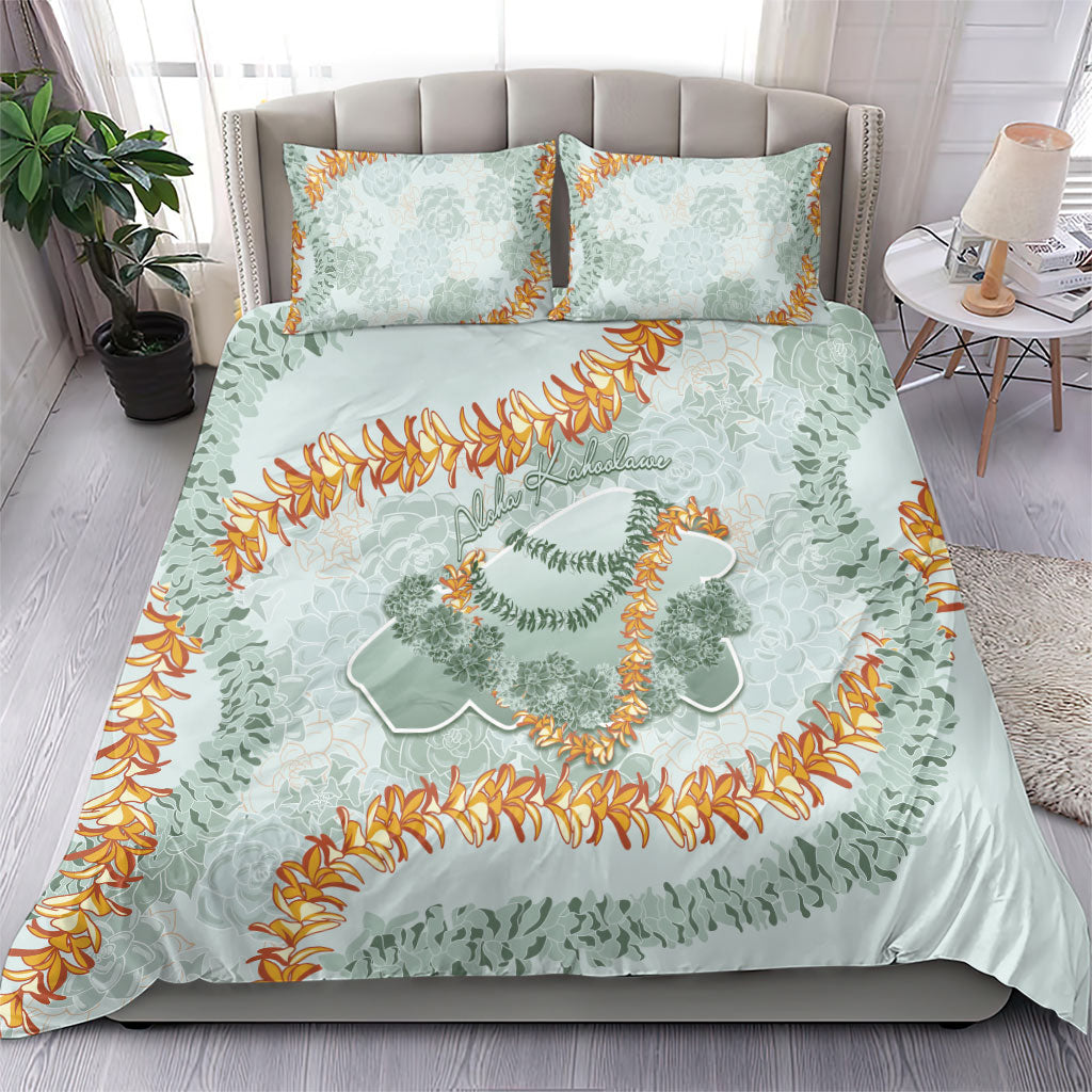 Hawaii Kaho'olawe Island Flowers Lei Bedding Set Silver Hinahina Kū Kahakai