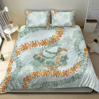 Hawaii Kaho'olawe Island Flowers Lei Bedding Set Silver Hinahina Kū Kahakai