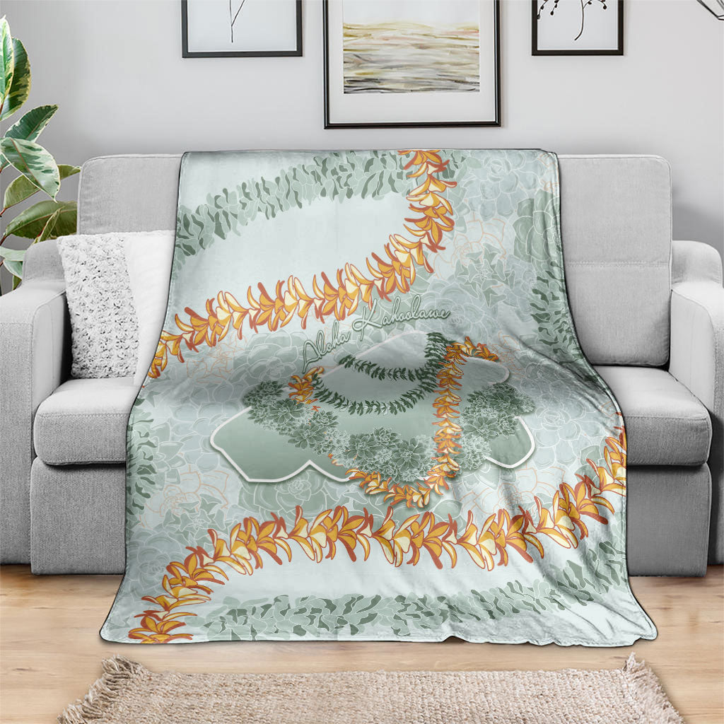 Hawaii Kaho'olawe Island Flowers Lei Blanket Silver Hinahina Kū Kahakai