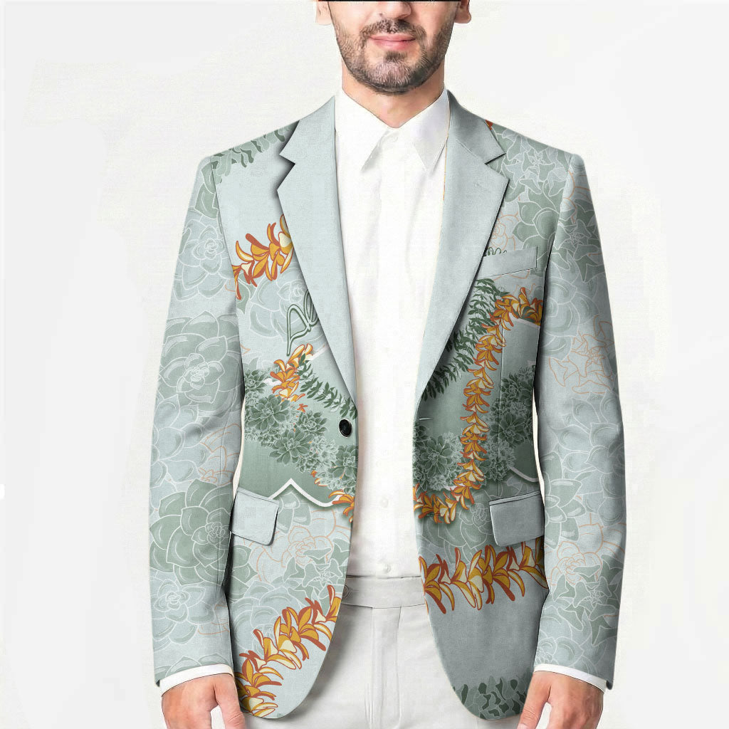 Hawaii Kaho'olawe Island Flowers Lei Blazer Silver Hinahina Kū Kahakai