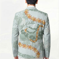 Hawaii Kaho'olawe Island Flowers Lei Blazer Silver Hinahina Kū Kahakai