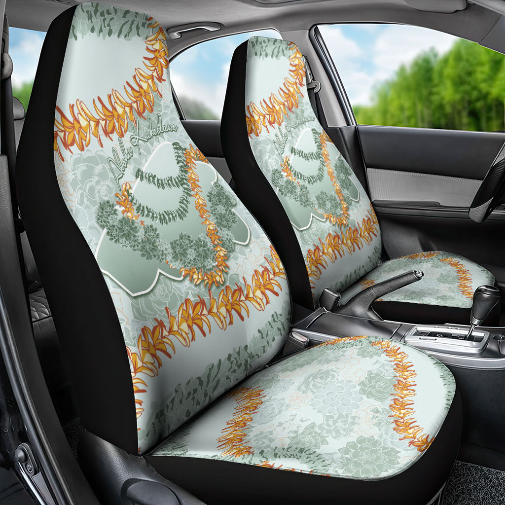 Hawaii Kaho'olawe Island Flowers Lei Car Seat Cover Silver Hinahina Kū Kahakai