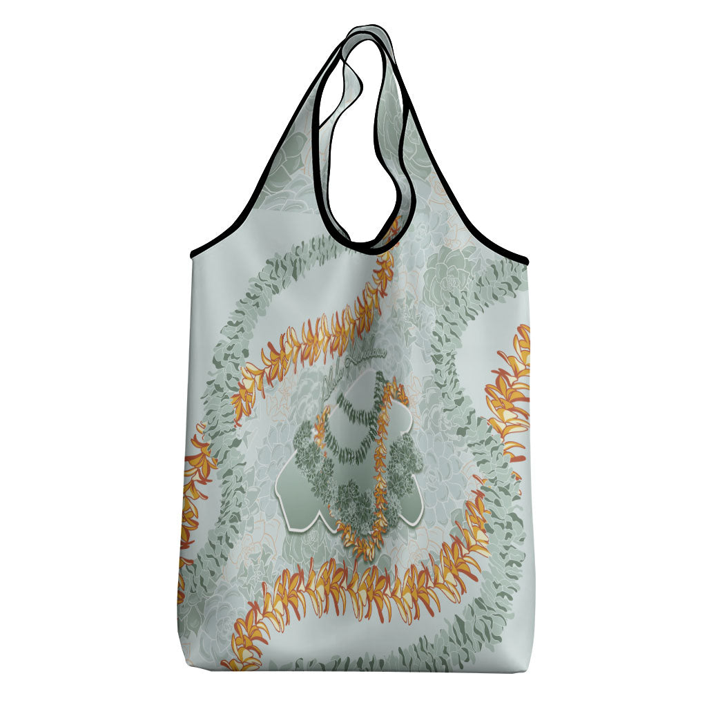 Hawaii Kaho'olawe Island Flowers Lei Grocery Bag Silver Hinahina Kū Kahakai