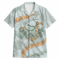 Hawaii Kaho'olawe Island Flowers Lei Hawaiian Shirt Silver Hinahina Kū Kahakai