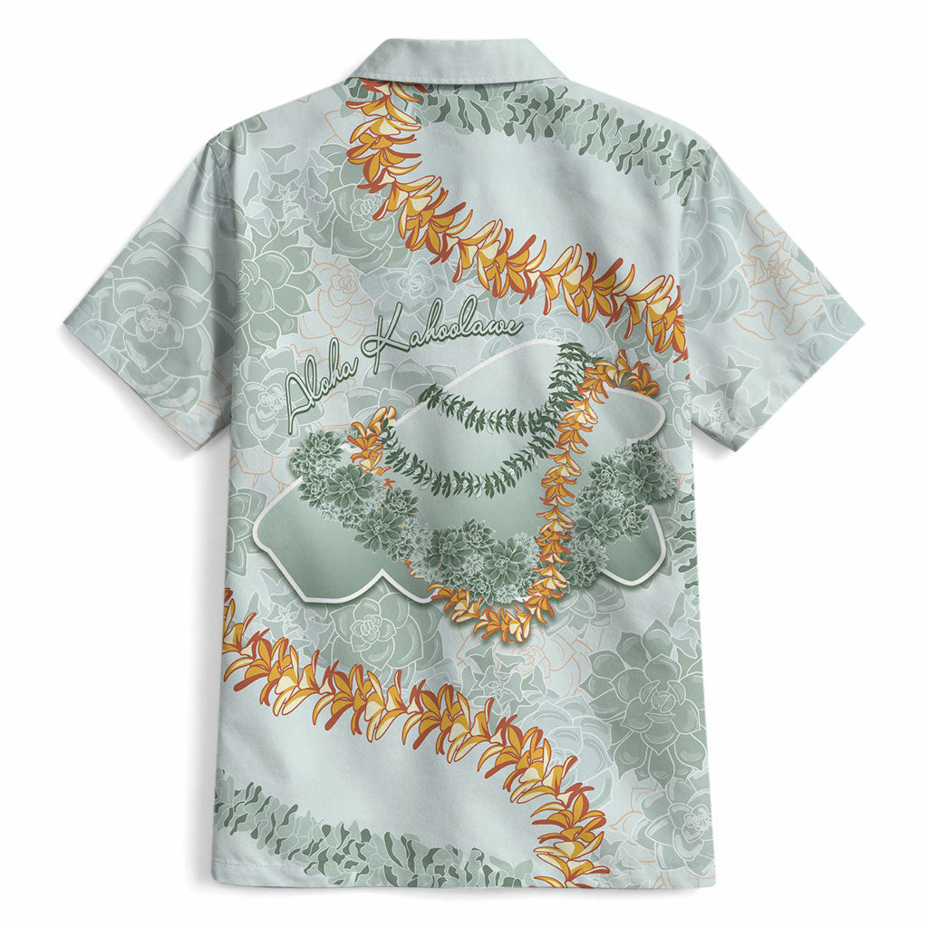 Hawaii Kaho'olawe Island Flowers Lei Hawaiian Shirt Silver Hinahina Kū Kahakai