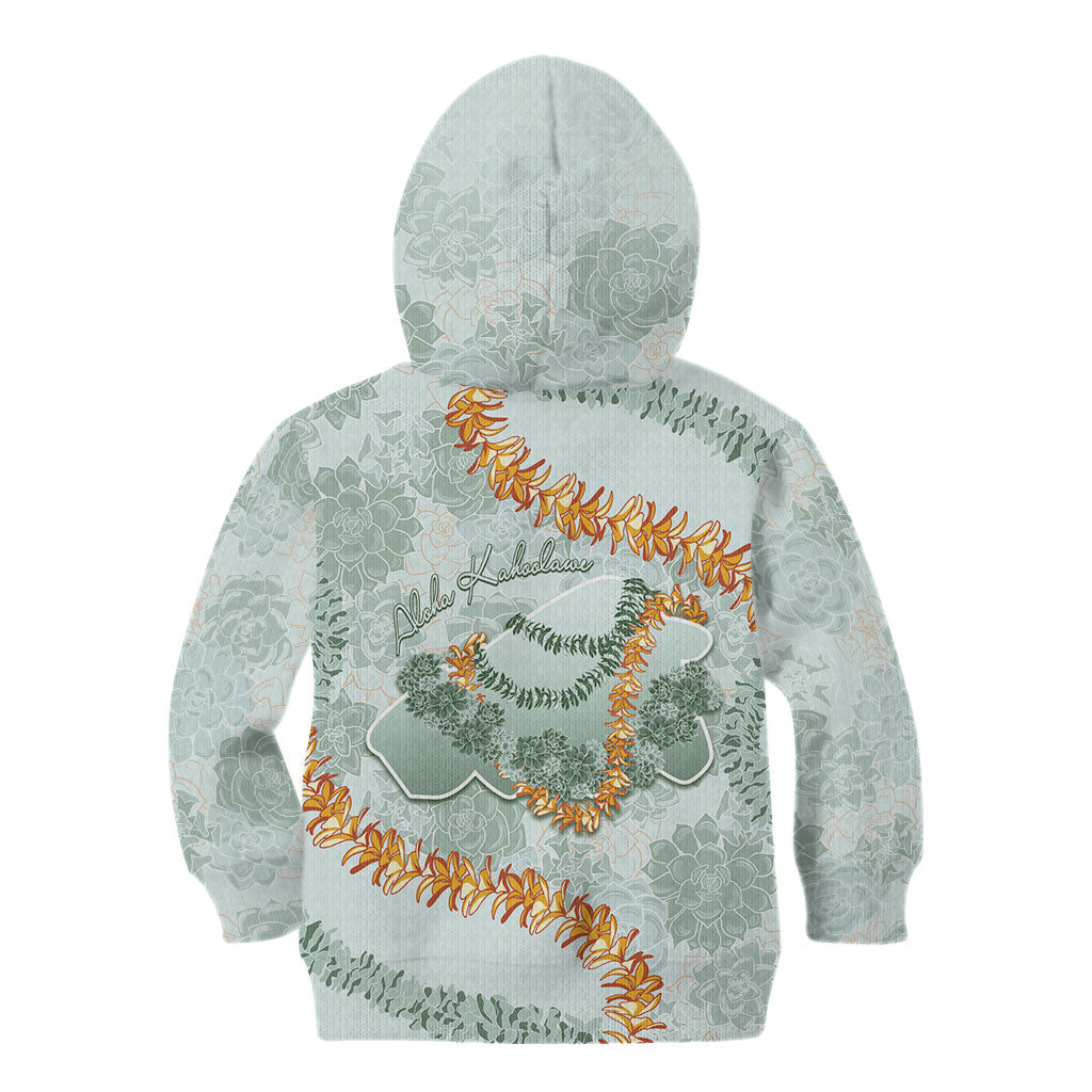 Hawaii Kaho'olawe Island Flowers Lei Kid Hoodie Silver Hinahina Kū Kahakai