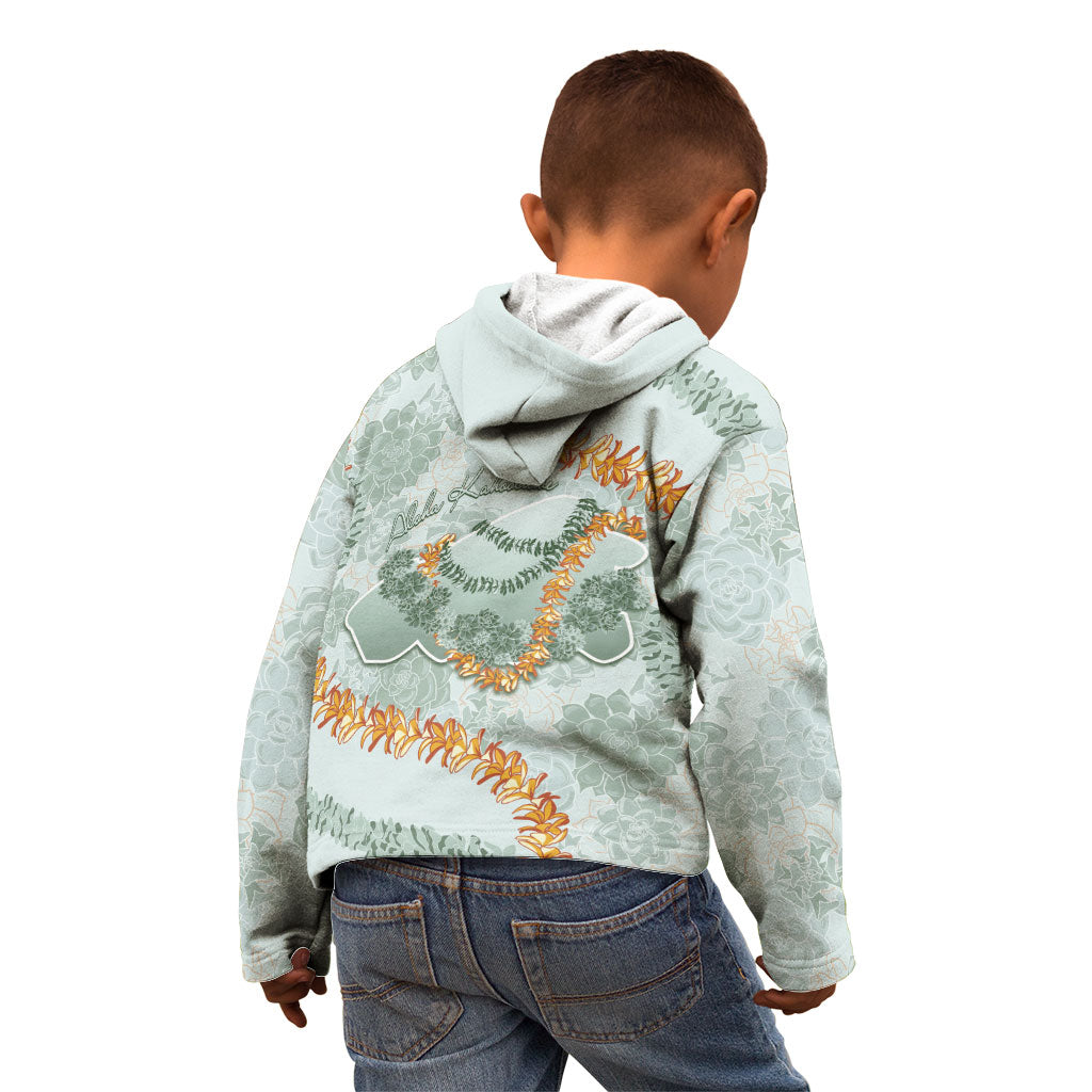 Hawaii Kaho'olawe Island Flowers Lei Kid Hoodie Silver Hinahina Kū Kahakai