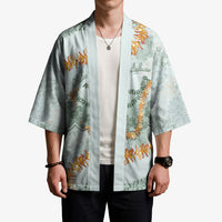 Hawaii Kaho'olawe Island Flowers Lei Kimono Silver Hinahina Kū Kahakai