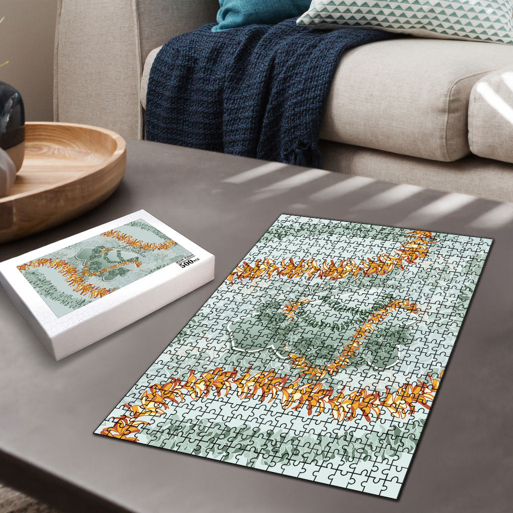 Hawaii Kaho'olawe Island Flowers Lei Puzzle Silver Hinahina Kū Kahakai