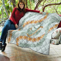 Hawaii Kaho'olawe Island Flowers Lei Quilt Silver Hinahina Kū Kahakai