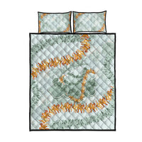 Hawaii Kaho'olawe Island Flowers Lei Quilt Bed Set Silver Hinahina Kū Kahakai