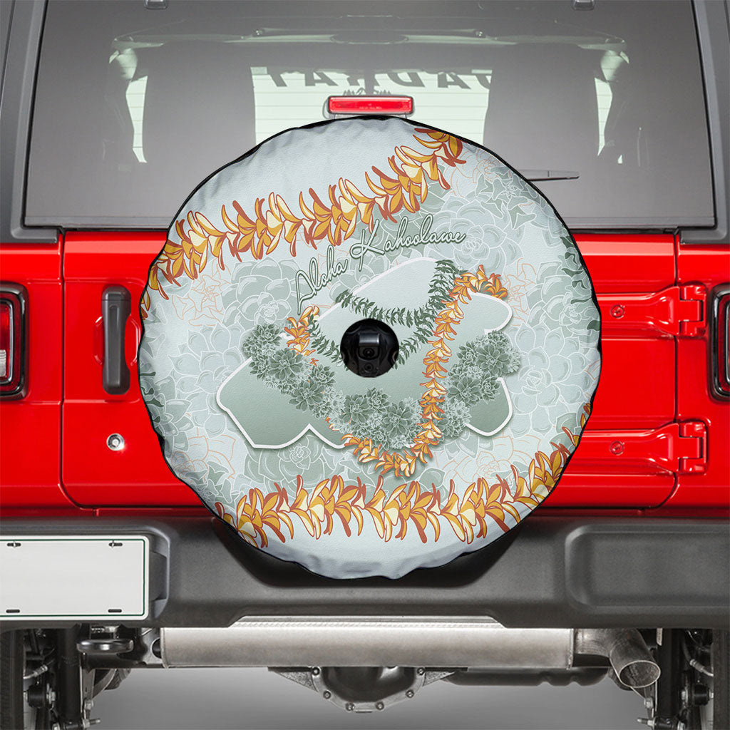Hawaii Kaho'olawe Island Flowers Lei Spare Tire Cover Silver Hinahina Kū Kahakai